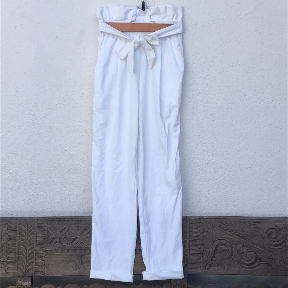 ONA by Yoon Chung paper bag pant in white